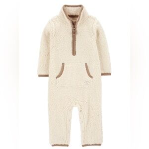 Carters Baby Cream Sherpa Jumpsuit Onsie